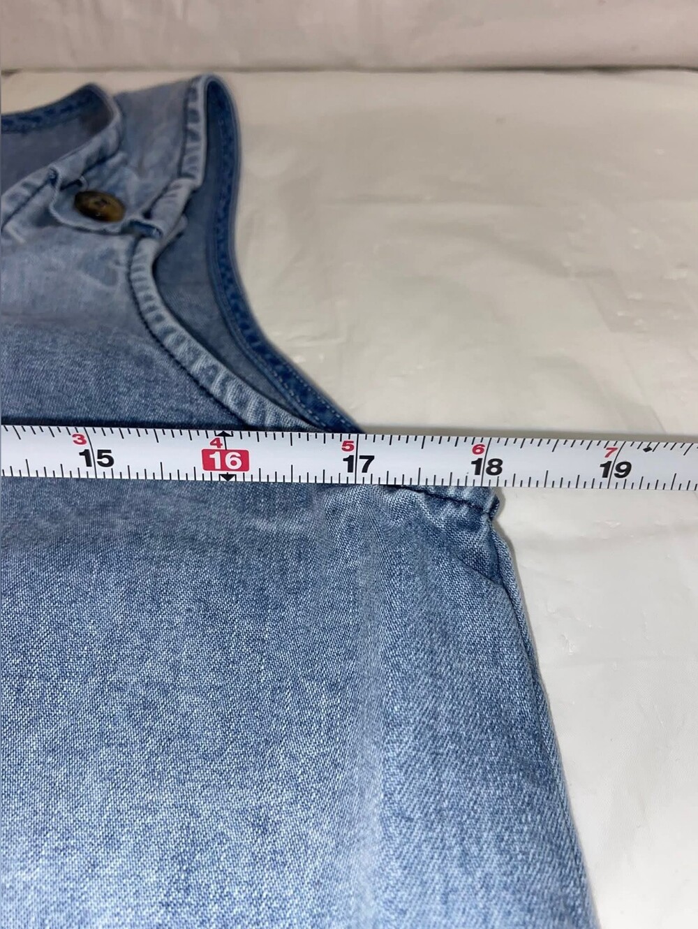 Light Blue Denim Pinafore Dress - Picture 4 of 8